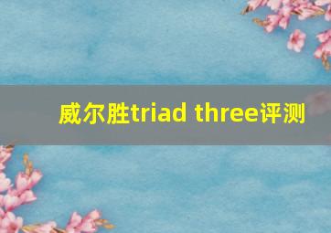 威尔胜triad three评测